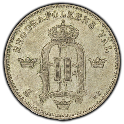 Sweden 1883 10 Ore Silver Coin KM 755