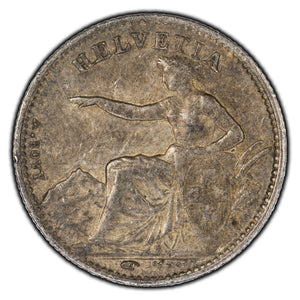SOLD Switzerland 1850 1/2 Franc Silver Coin KM #8