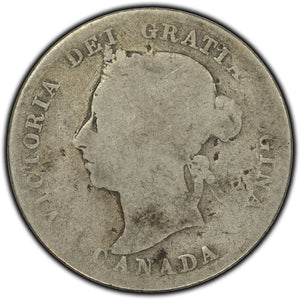 SOLD Canada 1886 Obv #5 Long Bough Ends 25 Cents Silver Coin - Filler