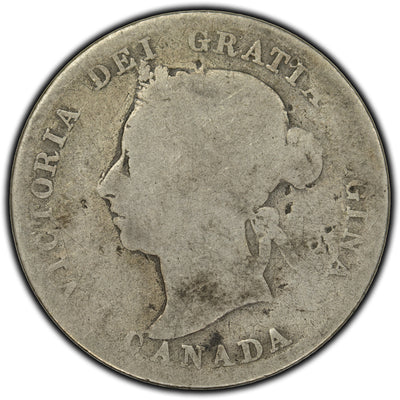 SOLD Canada 1886 Obv #5 Long Bough Ends 25 Cents Silver Coin - Filler