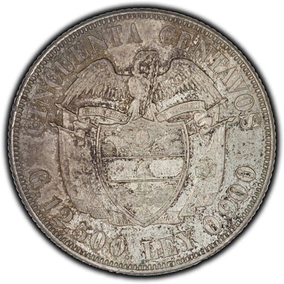 Colombia 1934 50 Centavos Silver Coin KM #274 - UNC