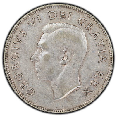 Canada 1949 Hoof/9 50 Cents Silver Coin - F-12