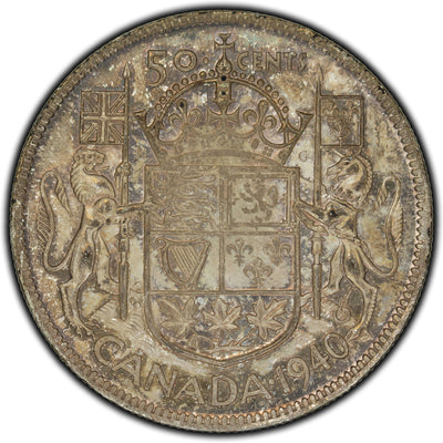 SOLD Canada 1940 50 Cents Silver Coin - AU-50