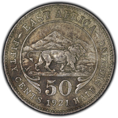 SOLD East Africa 1921 50 Cents Silver Coin KM #20