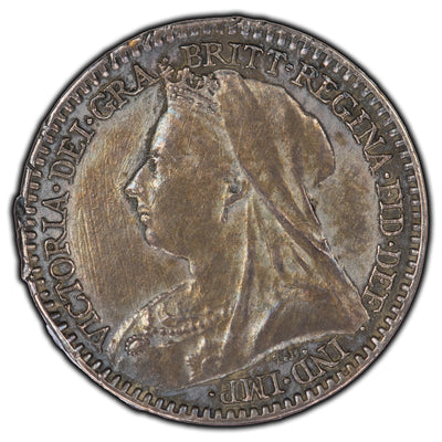 Great Britain 1897 Maundy 1 Pence Silver Coin - Cleaned