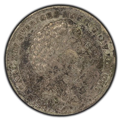 SOLD Sweden 1835 1/16 Riksdaler Specie Silver Coin KM # 644