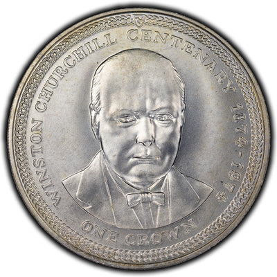 SOLD Isle of Man 1974 Winston Churchill Centenary Crown KM #30
