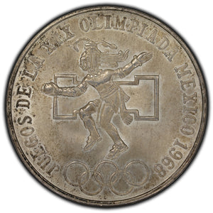 SOLD Mexico 1968 Olympics 25 Pesos Silver Coin KM #479