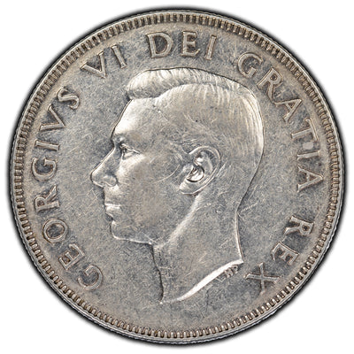 SOLD Canada 1948 50 Cents Silver Coin - Cleaned