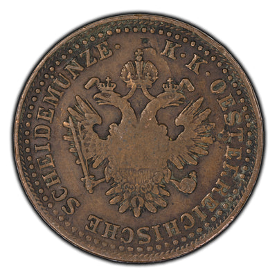 Austria 1851 2 Kreuzer Coin