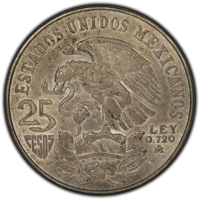 SOLD Mexico 1968 Olympics 25 Pesos Silver Coin KM #479