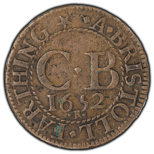 SOLD Great Britain Gloucestershire 1652 R Bristol Farthing W #12