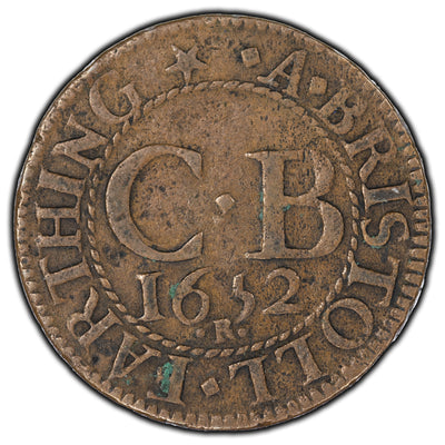 SOLD Great Britain Gloucestershire 1652 R Bristol Farthing W #12