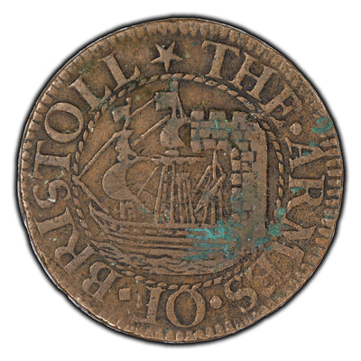 SOLD Great Britain Gloucestershire 1652 R Bristol Farthing W #12