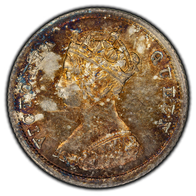 Hong Kong 1866 10 Cents Silver Coin - Scratch