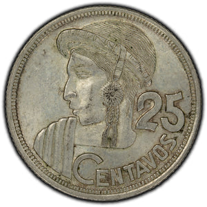 SOLD Guatemala 1956 25 Centavos Silver Coin KM #258