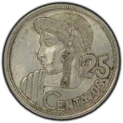 SOLD Guatemala 1956 25 Centavos Silver Coin KM #258