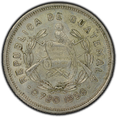 SOLD Guatemala 1956 25 Centavos Silver Coin KM #258