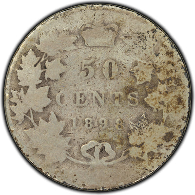 SOLD Canada 1898 50 Cents Silver Coin - Filler