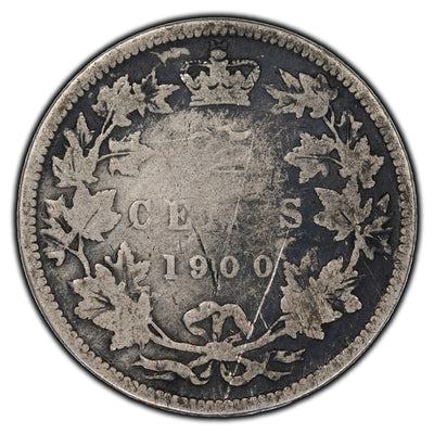 SOLD Canada 1900 25 Cents Silver Coin