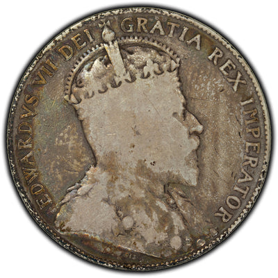 SOLD Canada 1910 Victorian Leaves 50 Cents Silver Coin - G-6