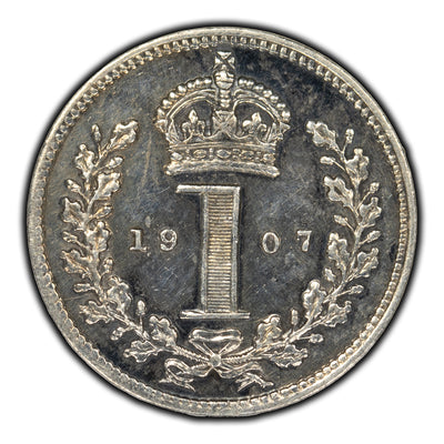 SOLD Great Britain 1907 Maundy 1 Pence Silver Coin KM #795 - Cleaned