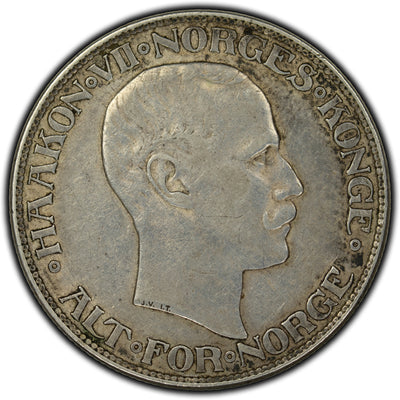 SOLD Norway 1914 2 Kroner Silver Coin KM #370