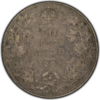 SOLD Canada 1906 50 Cents Silver Coin - VF-20