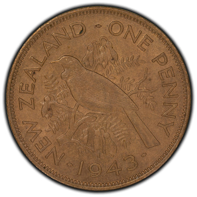 New Zealand 1943 Penny Coin KM #13