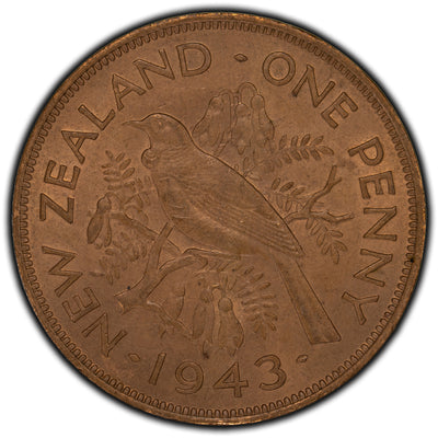 New Zealand 1943 Penny Coin KM #13
