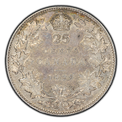 SOLD Canada 1929 25 Cents Silver Coin - F-12