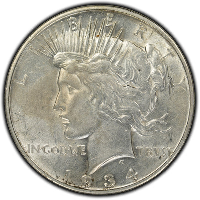 SOLD United States 1934-D $1 Peace Dollar Silver Coin - AU-50