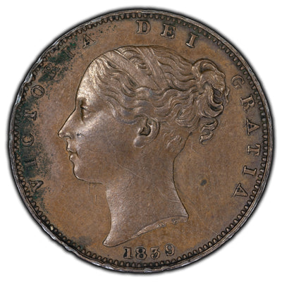 Great Britain 1839 Farthing Coin KM #725