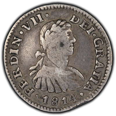 Mexico 1814 1/2 Real Silver Coin KM #73