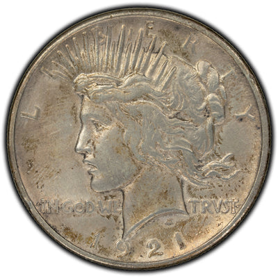 United States 1921 $1 Peace Dollar Silver Coin - Cleaned