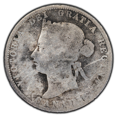 SOLD Canada 1874-H 25 Cents Silver Coin - Corrosion