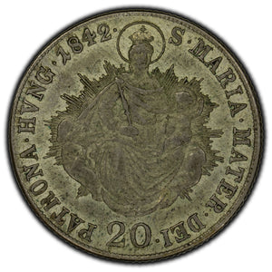 Hungary 1842 20 Krajczar Silver Coin KM #422