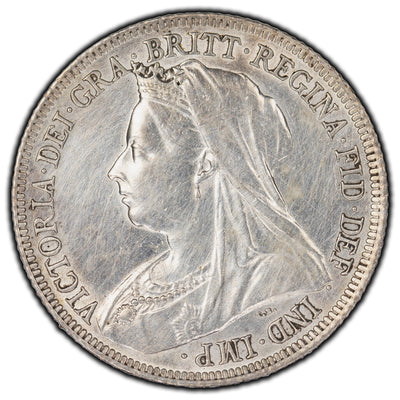 Great Britain 1900 Shilling Silver Coin KM #780 - Cleaned