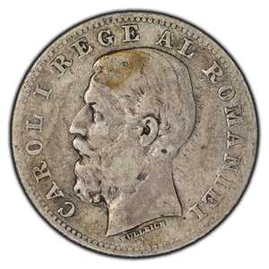 SOLD Romania 1884 1 Leu Silver Coin KM #22