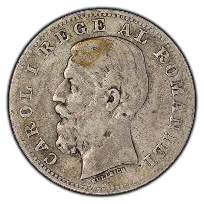SOLD Romania 1884 1 Leu Silver Coin KM #22