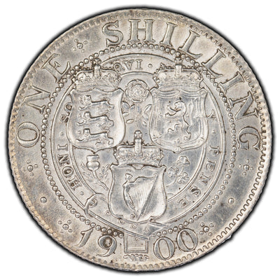 Great Britain 1900 Shilling Silver Coin KM #780 - Cleaned
