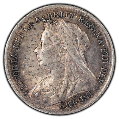 Great Britain 1897 3 Pence Silver Coin KM #777