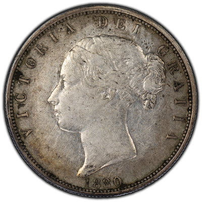 Great Britain 1880 1/2 Crown Silver Coin KM #756