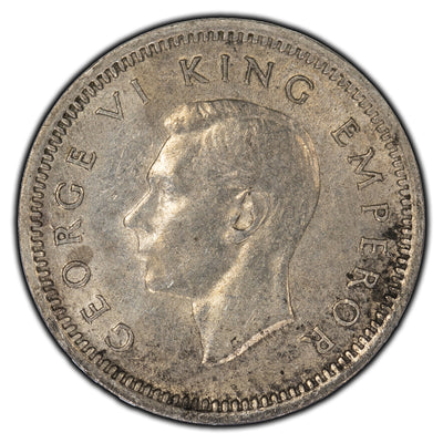 New Zealand 1942 3 Pence Silver Coin KM #7