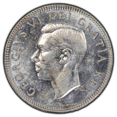 Canada 1948 25 Cents Silver Coin - AU-50