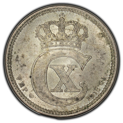 SOLD Denmark 1918 10 Ore Silver Coin KM #818.1