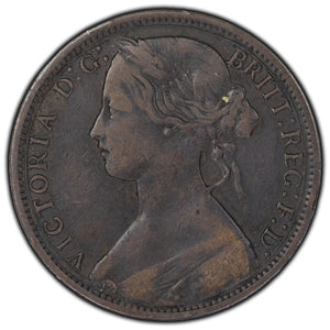 SOLD Great Britain 1867 One Penny Coin KM #749.2