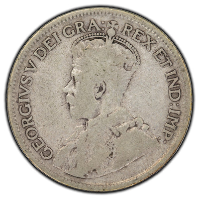 Canada 1936 Dot 25 Cents Silver Coin - G-6