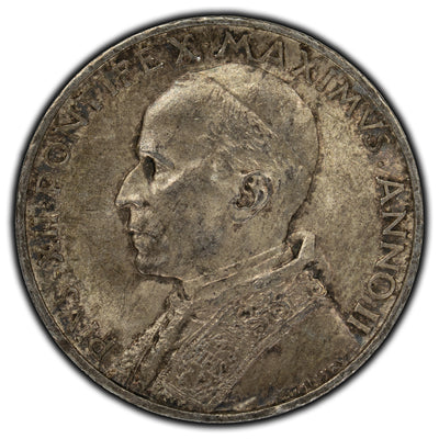 SOLD Italy Vatican 1940 5 Lira Silver Coin KM #28