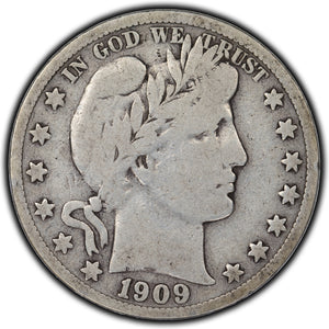 SOLD United States 1909-S 50 Cents Barber Half Dollar Silver Coin